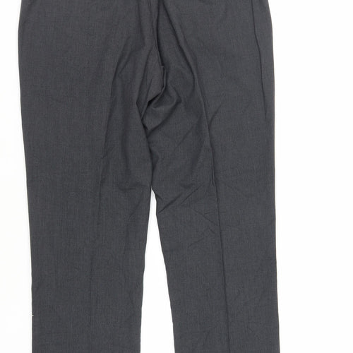 Greenwoods Mens Grey Polyester Dress Pants Trousers Size 36 in L29 in Regular Zip