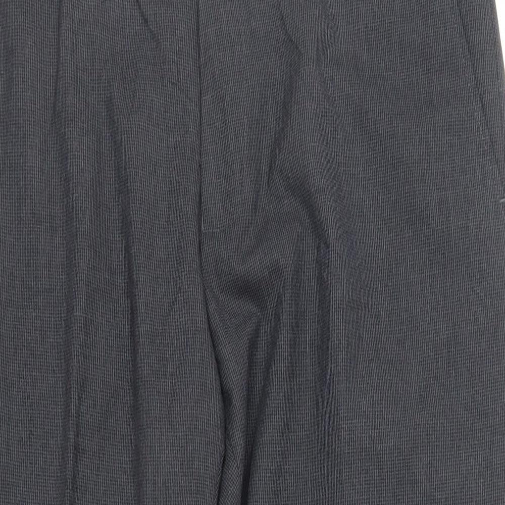 Greenwoods Mens Grey Polyester Dress Pants Trousers Size 36 in L29 in Regular Zip