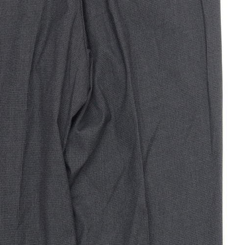 Greenwoods Mens Grey Polyester Dress Pants Trousers Size 36 in L29 in Regular Zip