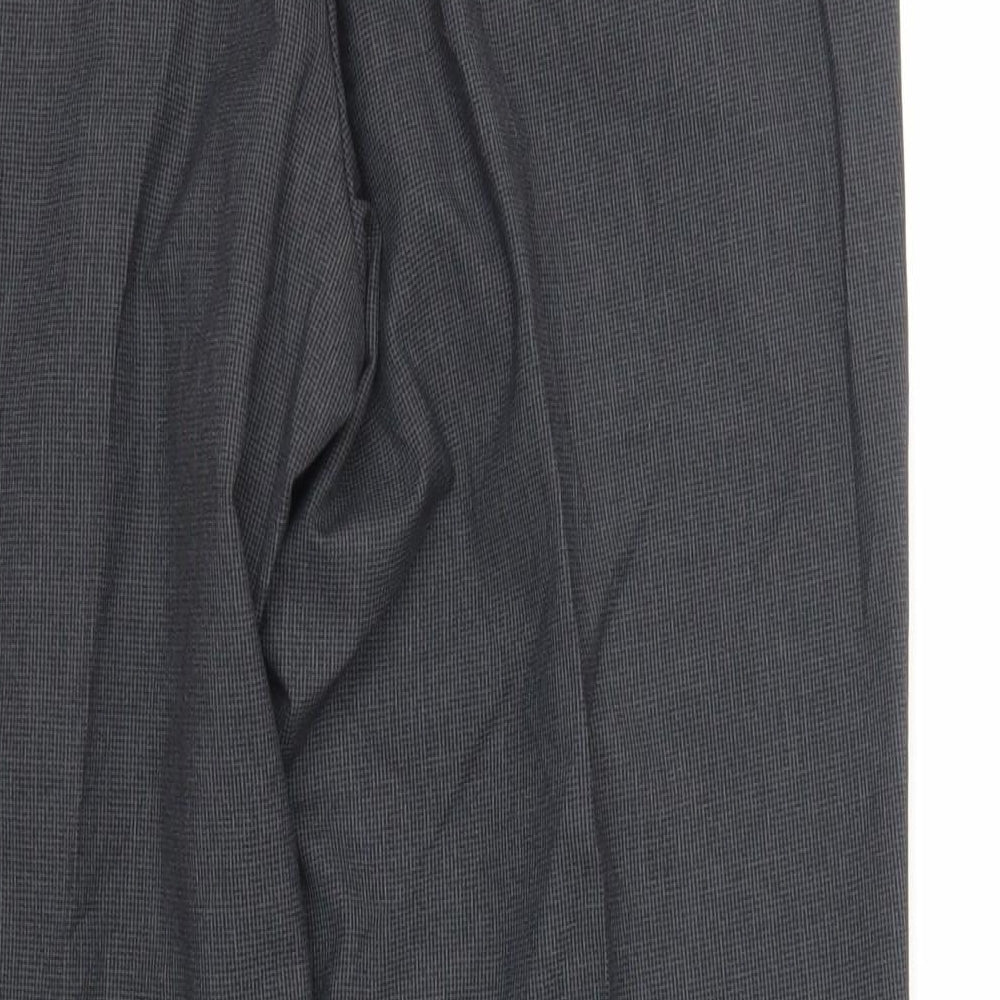 Greenwoods Mens Grey Polyester Dress Pants Trousers Size 36 in L29 in Regular Zip