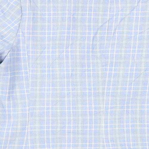 H&M Womens Blue Plaid Jacket Blazer Size 8 Button