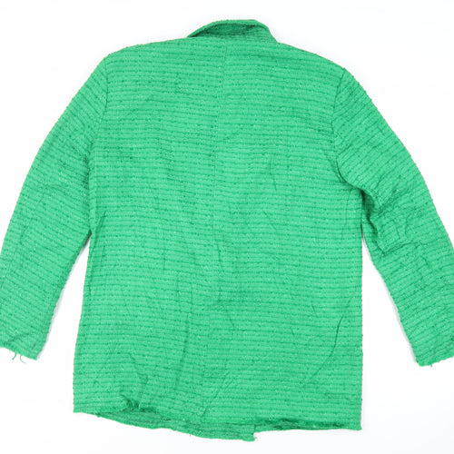 Zara Womens Green Jacket Blazer Size L Button