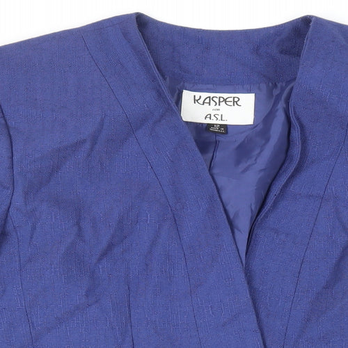 Kasper Womens Blue Jacket Blazer Size 12 Button - Vintage