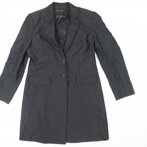 Kasper Womens Grey Overcoat Coat Size 10 Button - Lightweight