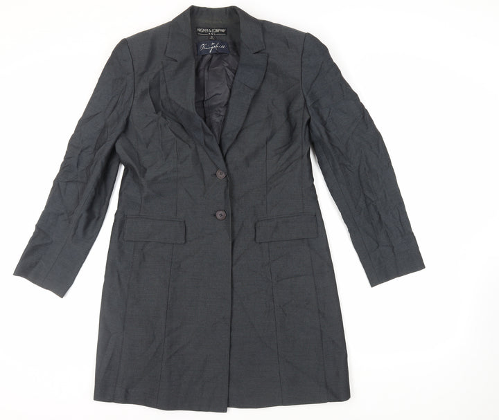 Kasper Womens Grey Overcoat Coat Size 10 Button - Lightweight