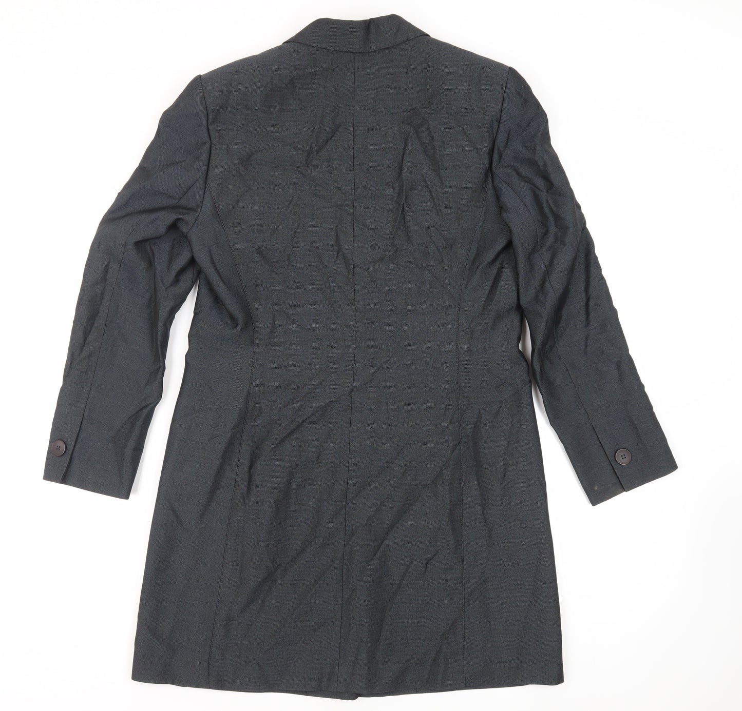 Kasper Womens Grey Overcoat Coat Size 10 Button - Lightweight