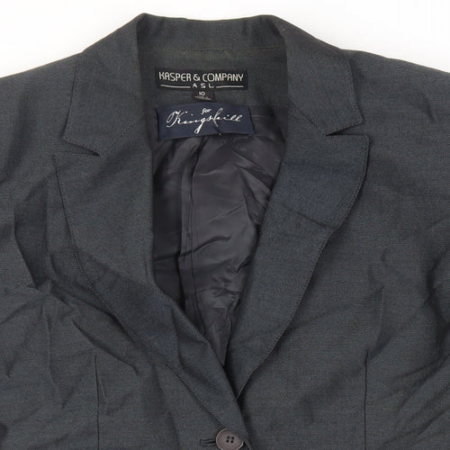 Kasper Womens Grey Overcoat Coat Size 10 Button - Lightweight