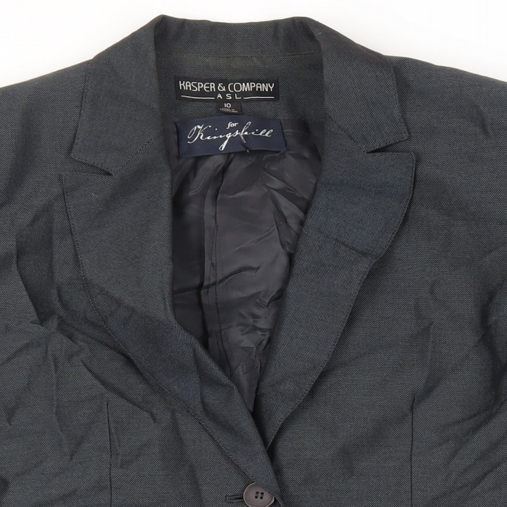 Kasper Womens Grey Overcoat Coat Size 10 Button - Lightweight