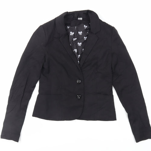 Divided by H&M Womens Black Jacket Blazer Size 8 Button