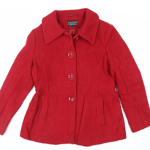 Debenhams Womens Red Jacket Size 14 Button