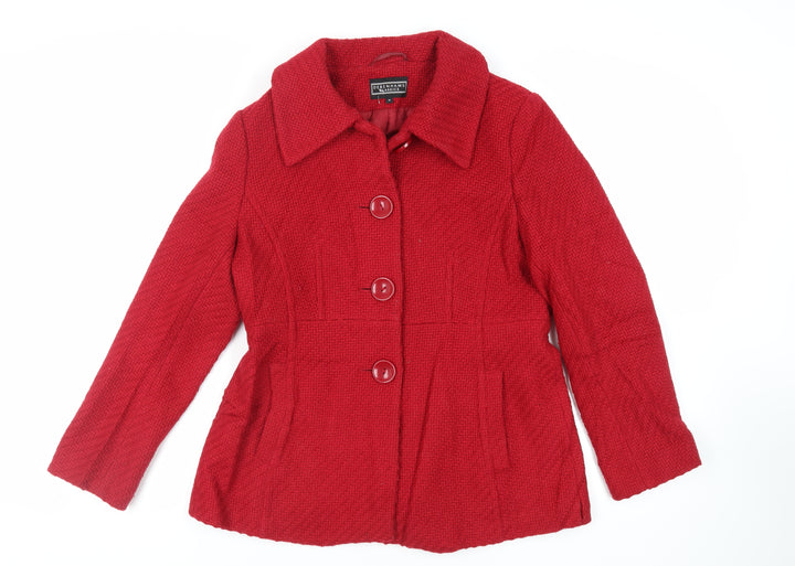 Debenhams Womens Red Jacket Size 14 Button
