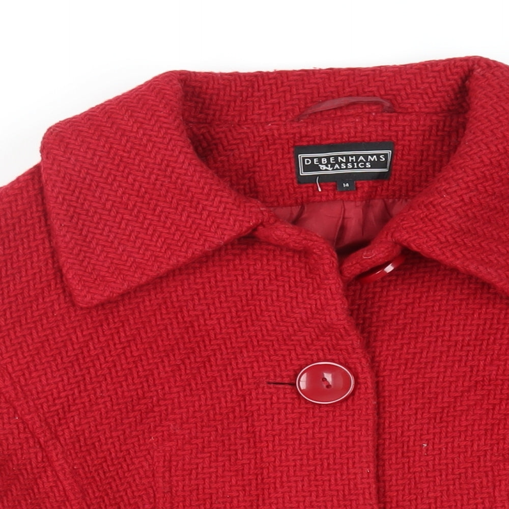 Debenhams Womens Red Jacket Size 14 Button