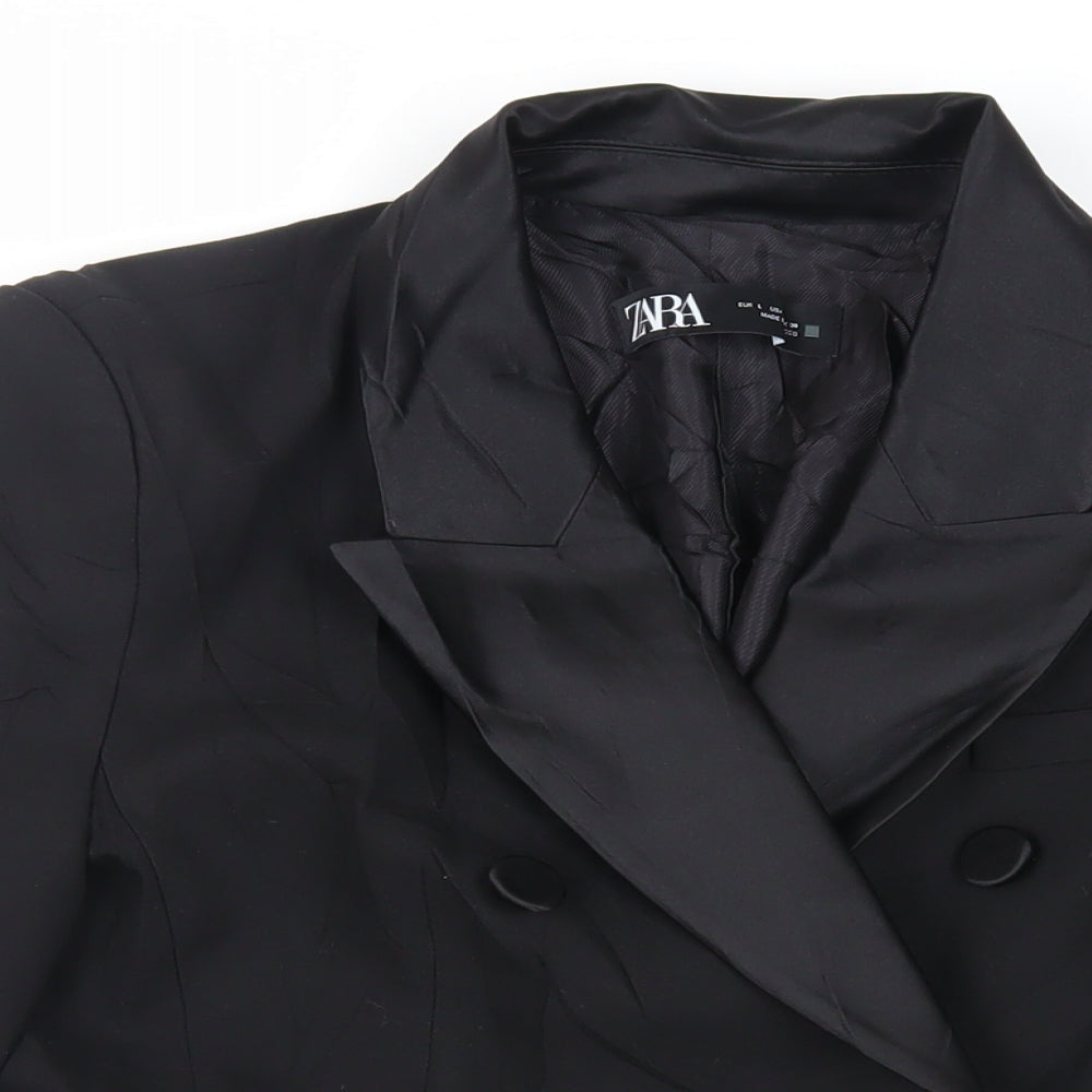Zara Womens Black Jacket Blazer Size L Button