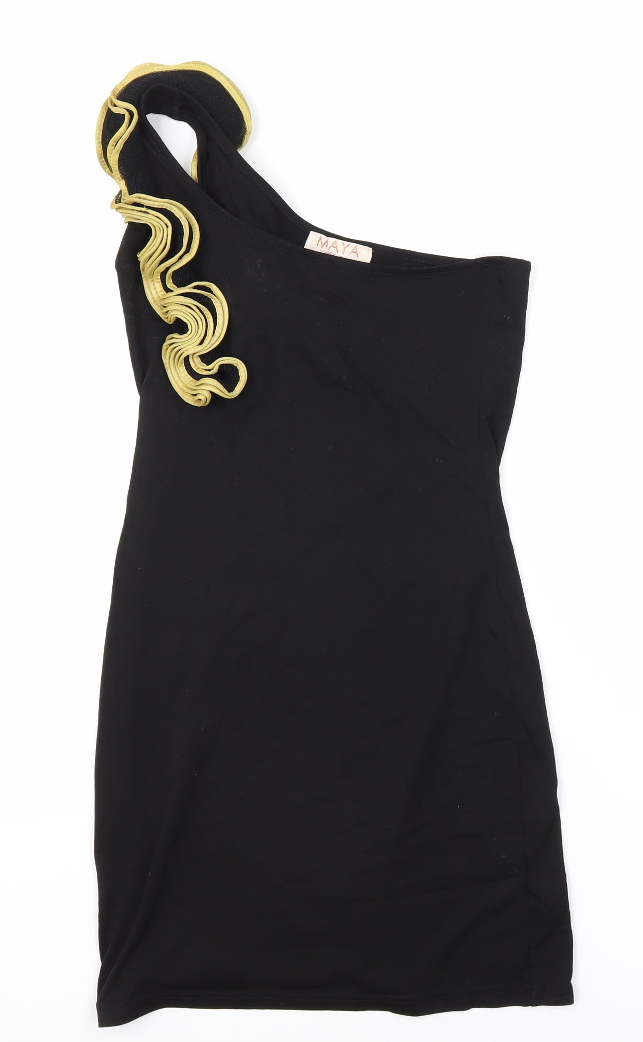 Maya Womens Multicoloured Cotton Basic Blouse Size 8 One Shoulder