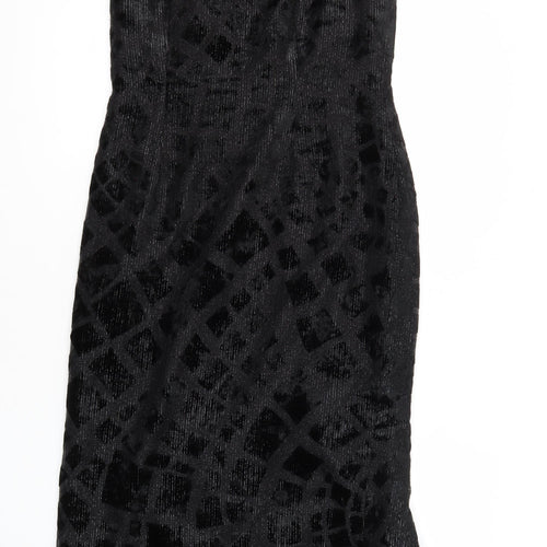 Michel Ambers Womens Black Polyester Blend Maxi Size 10 Round Neck Zip