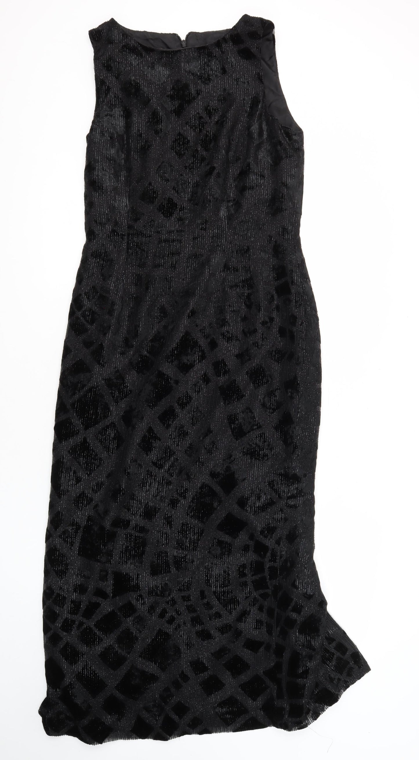 Michel Ambers Womens Black Polyester Blend Maxi Size 10 Round Neck Zip