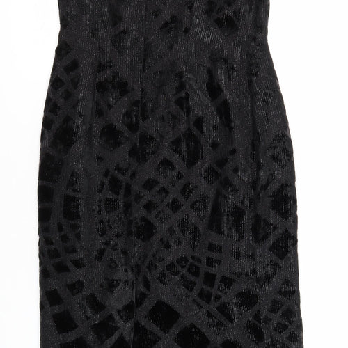 Michel Ambers Womens Black Polyester Blend Maxi Size 10 Round Neck Zip