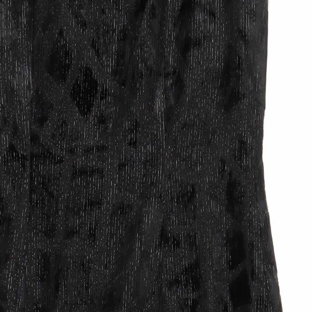 Michel Ambers Womens Black Polyester Blend Maxi Size 10 Round Neck Zip