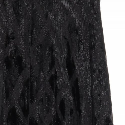 Michel Ambers Womens Black Polyester Blend Maxi Size 10 Round Neck Zip