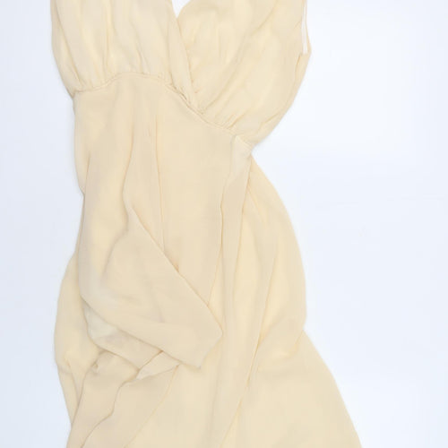 TFNC Womens Ivory Viscose Shift Size M V-Neck