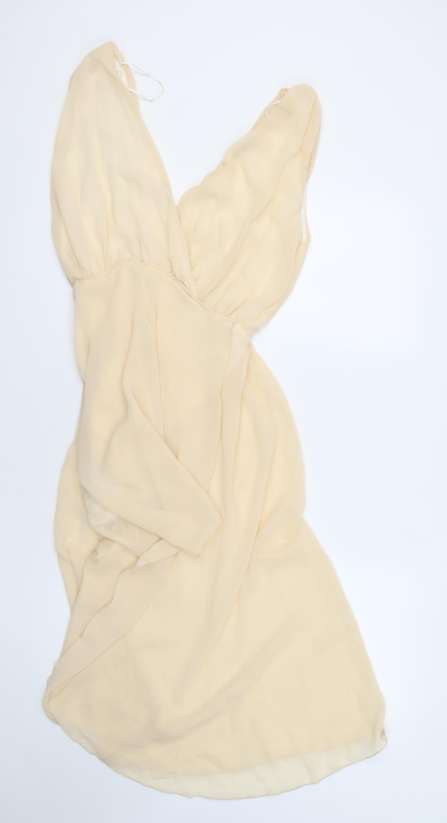 TFNC Womens Ivory Viscose Shift Size M V-Neck