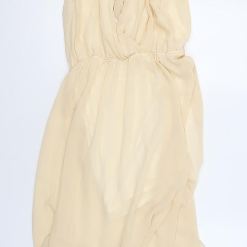 TFNC Womens Ivory Viscose Shift Size M V-Neck