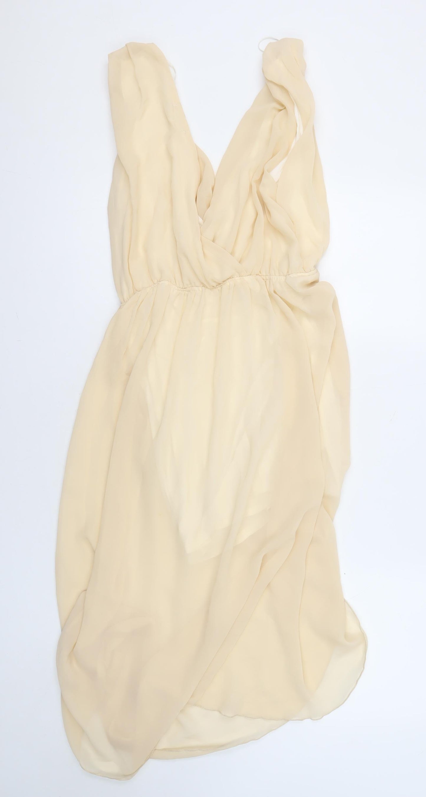 TFNC Womens Ivory Viscose Shift Size M V-Neck