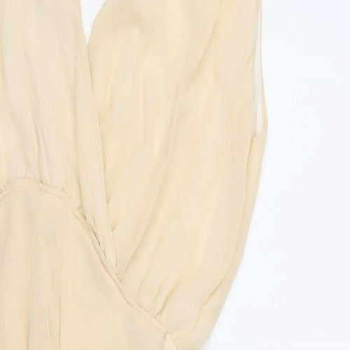 TFNC Womens Ivory Viscose Shift Size M V-Neck