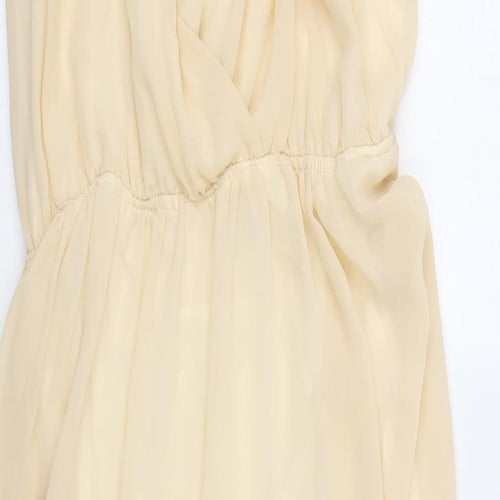 TFNC Womens Ivory Viscose Shift Size M V-Neck