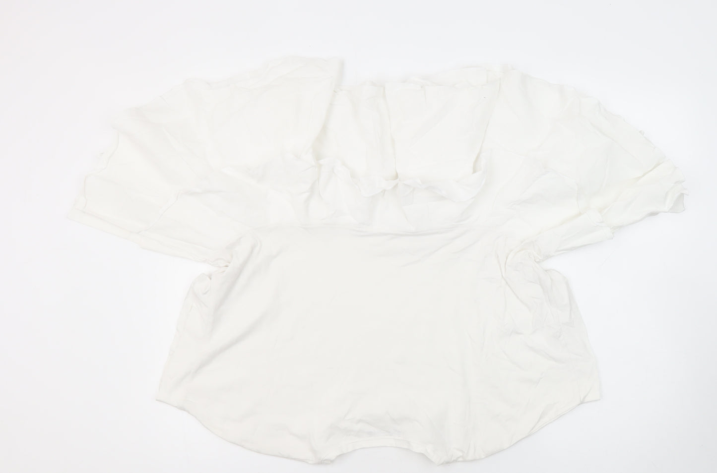 Zara Womens White 100% Cotton Tunic Blouse Size M Round Neck