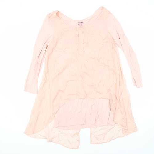 Phase Eight Womens Pink Polyester Blend Tunic Blouse Size 10 Boat Neck - Layered
