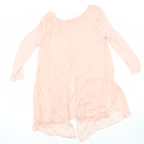 Phase Eight Womens Pink Polyester Blend Tunic Blouse Size 10 Boat Neck - Layered
