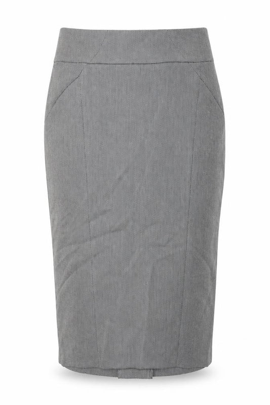 Front view of Principles women’s grey polyester straight & pencil skirt, size UK 14, zip - lined
