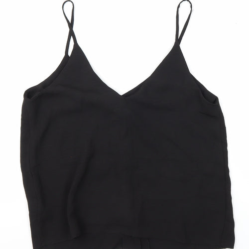 New Look Womens Black Polyester Camisole Blouse Size 10 V-Neck