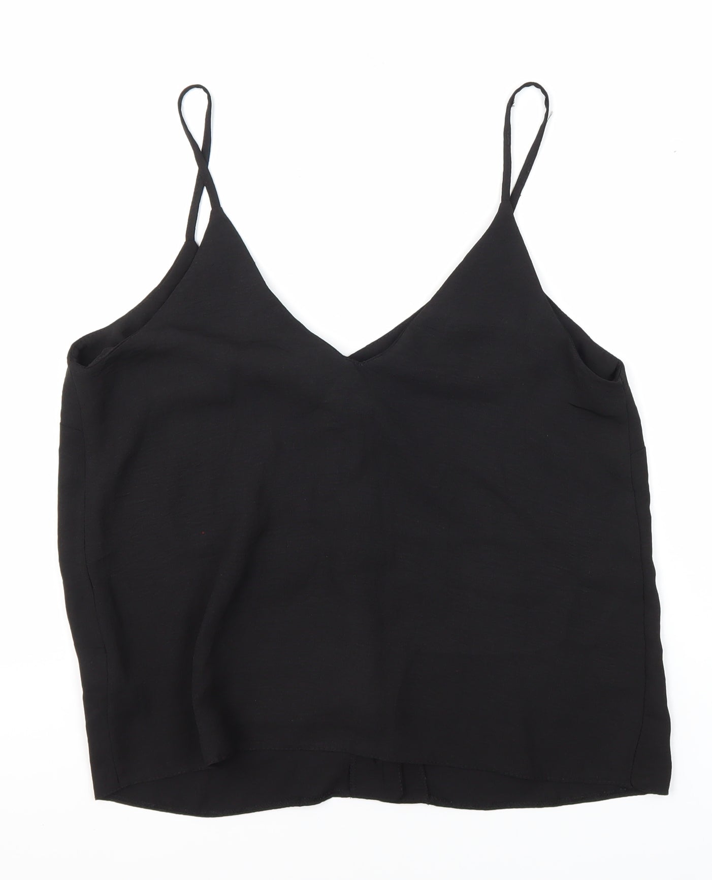 New Look Womens Black Polyester Camisole Blouse Size 10 V-Neck