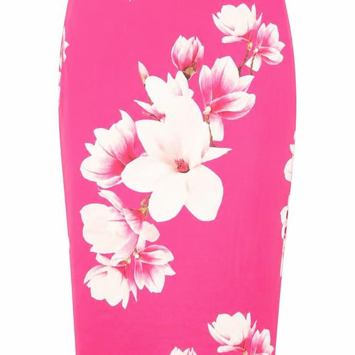 Dorothy Perkins Womens Pink Polyester Straight & Pencil Skirt Size 10 Zip
