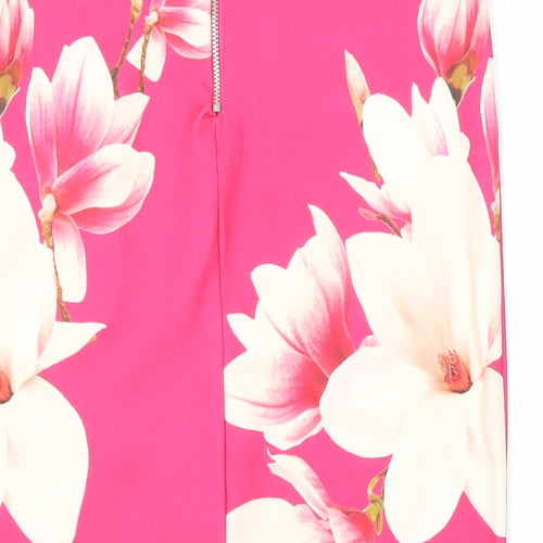 Dorothy Perkins Womens Pink Polyester Straight & Pencil Skirt Size 10 Zip