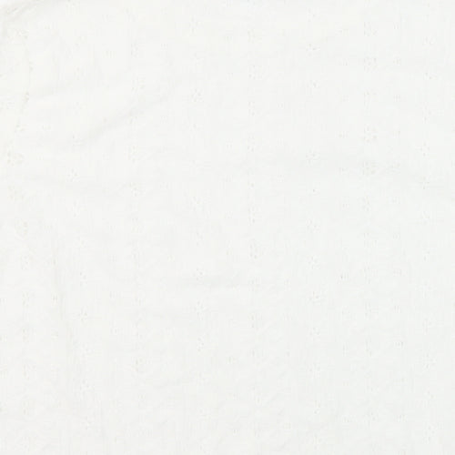 Unbranded Womens White Polyester Tunic Blouse Size XL Round Neck