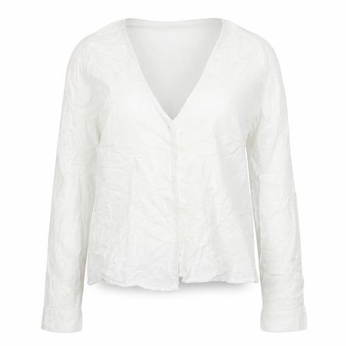 Pull&Bear Womens White Viscose Tunic Blouse Size M Collared
