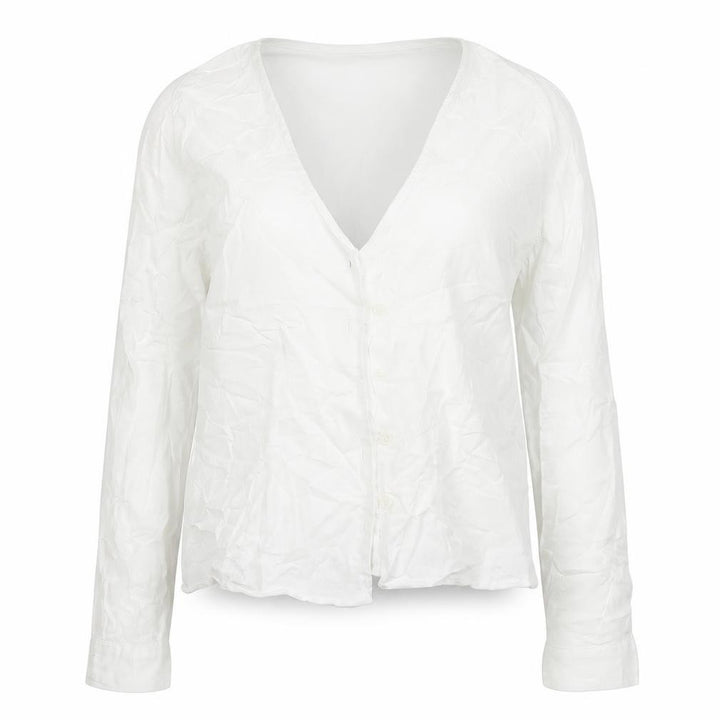Pull&Bear Womens White Viscose Tunic Blouse Size M Collared