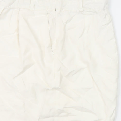 Zara Womens Ivory Acrylic Mini Skirt Size M Zip - Wrap front