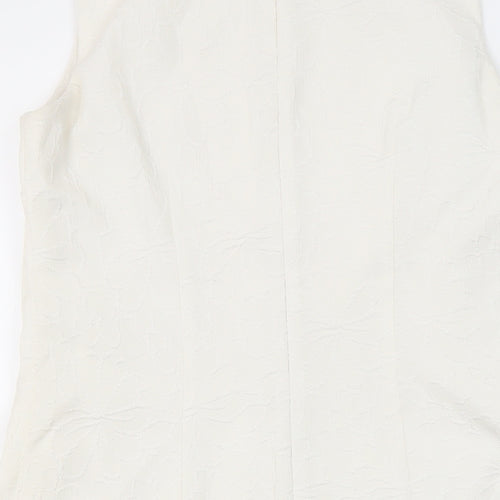 Nine West Womens Ivory Polyester Blend A-Line Size S Round Neck Zip