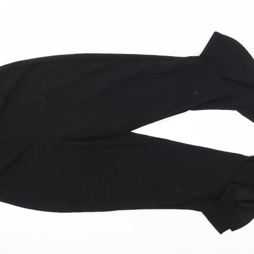 Quiz Womens Black Polyester Capri Trousers Size 16 L24 in Regular