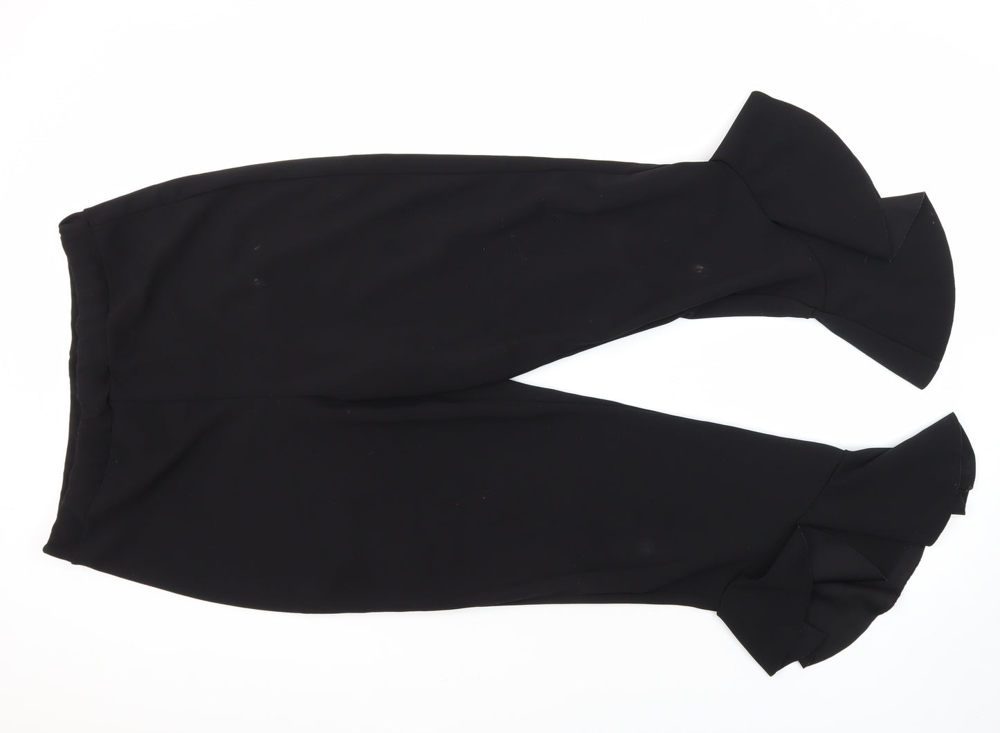 Quiz Womens Black Polyester Capri Trousers Size 16 L24 in Regular