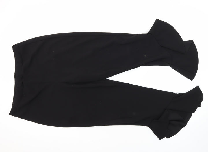 Quiz Womens Black Polyester Capri Trousers Size 16 L24 in Regular