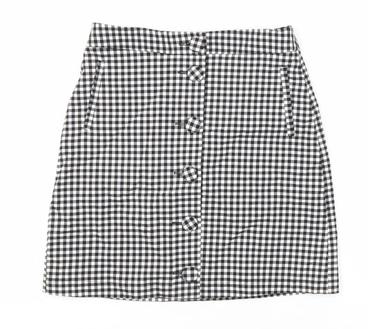 Oasis Womens Multicoloured Check 100% Polyester Maxi Skirt Size 8 Regular