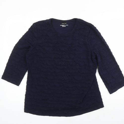 Barbara Lebek Womens Blue Viscose Tunic T-Shirt Size 16 Round Neck