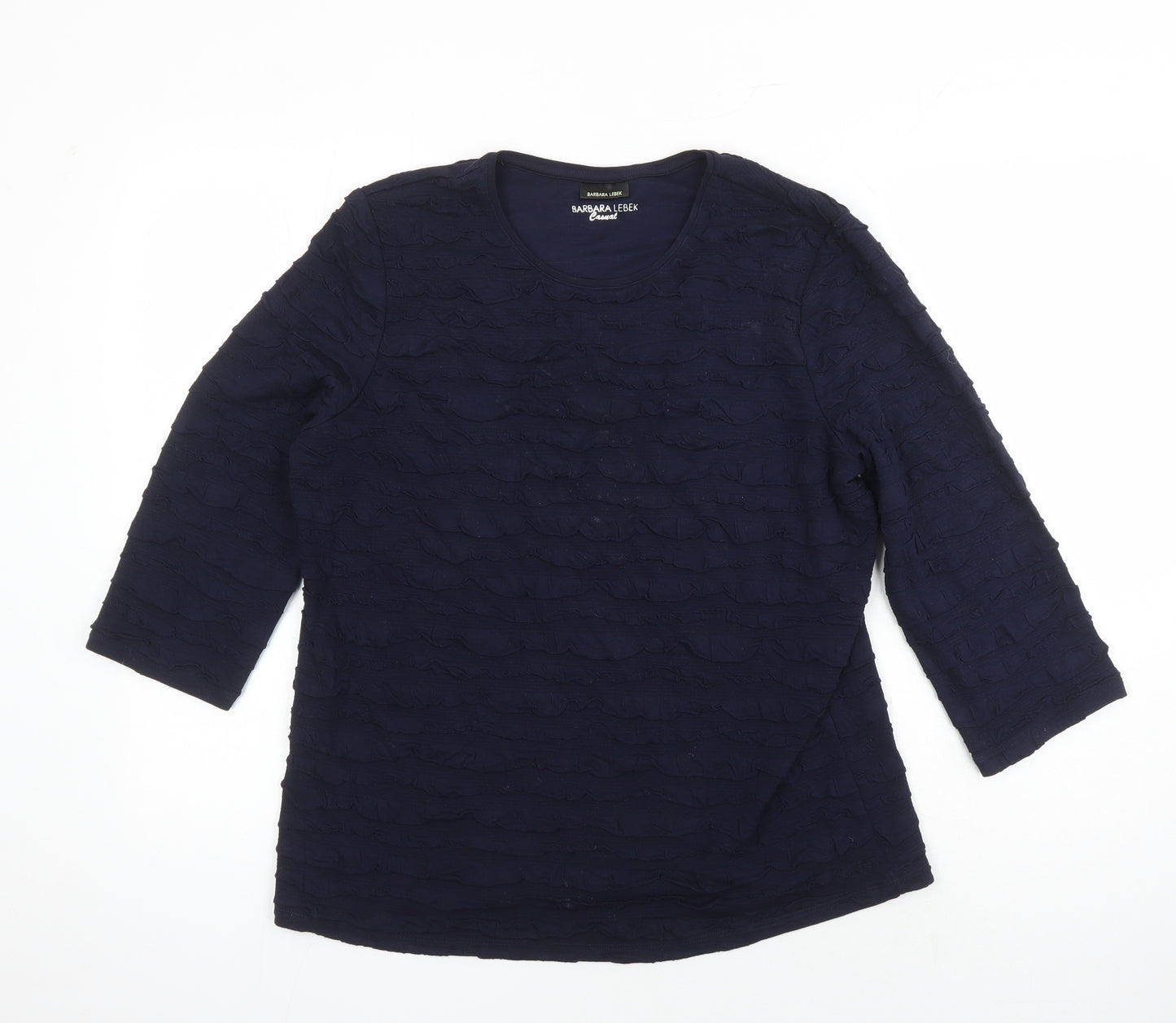 Barbara Lebek Womens Blue Viscose Tunic T-Shirt Size 16 Round Neck