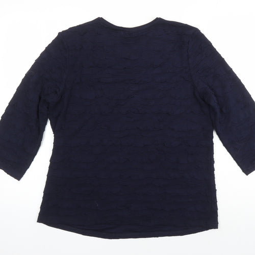 Barbara Lebek Womens Blue Viscose Tunic T-Shirt Size 16 Round Neck