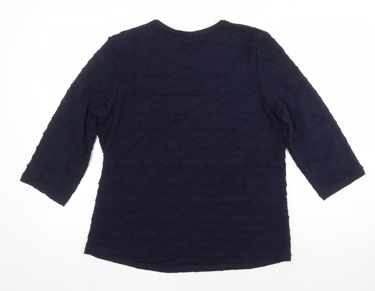 Barbara Lebek Womens Blue Viscose Tunic T-Shirt Size 16 Round Neck